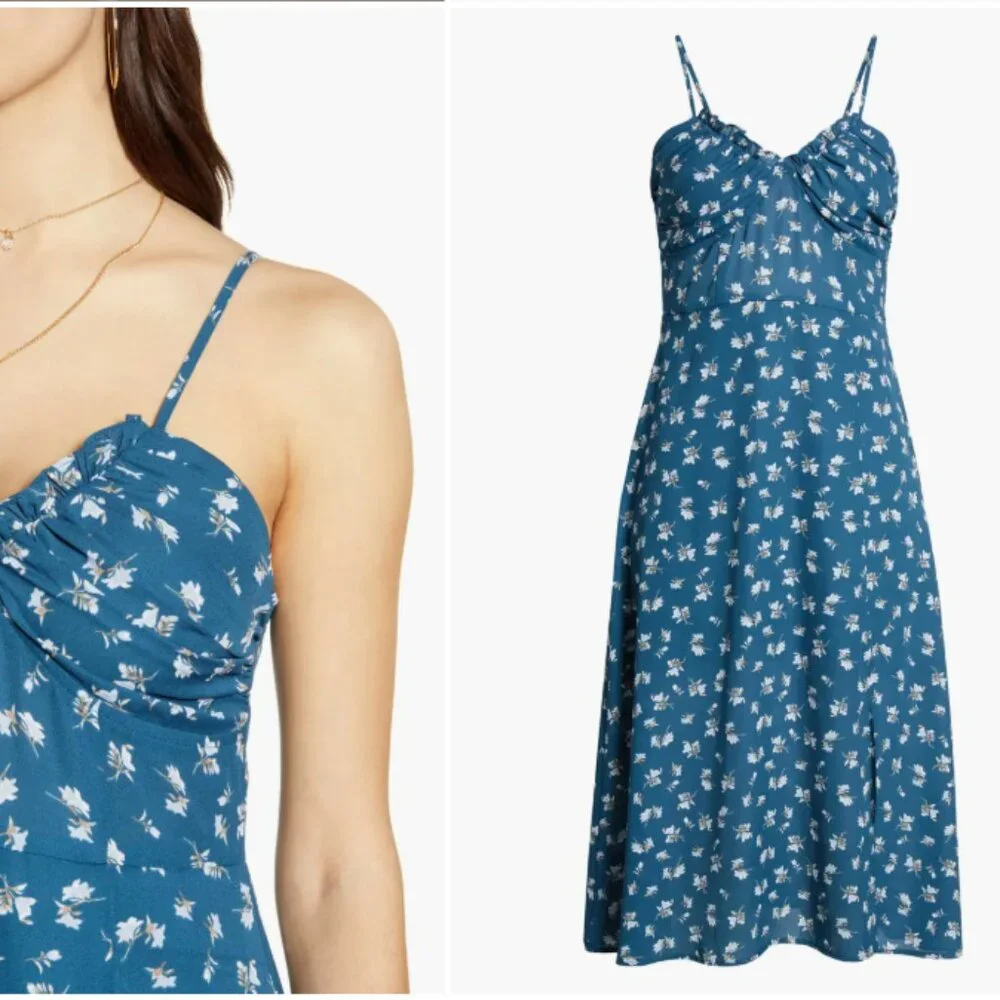 Row A Shirred Bustier Bodice Midi Sundress - Picture 6 of 6